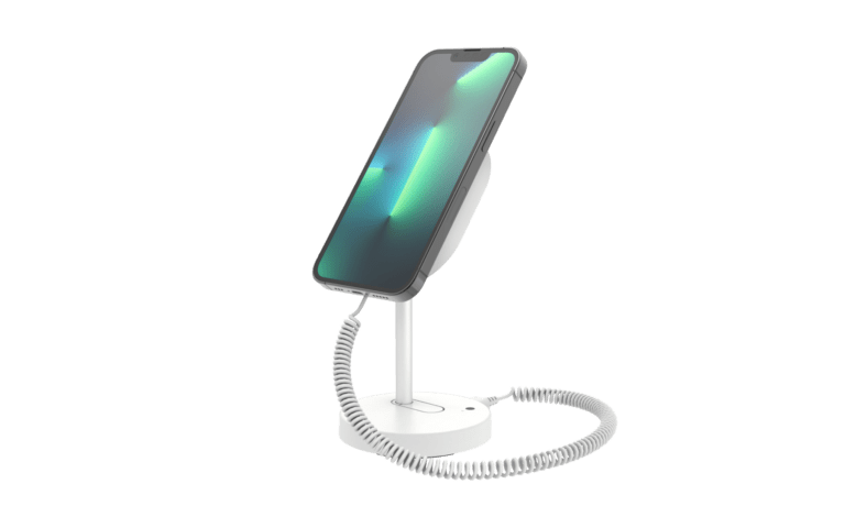 Weißer MagStand für Handhelds mit Telefon
