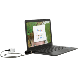 K Sicherheitsschloss, das mit dem Laptop verbunden ist