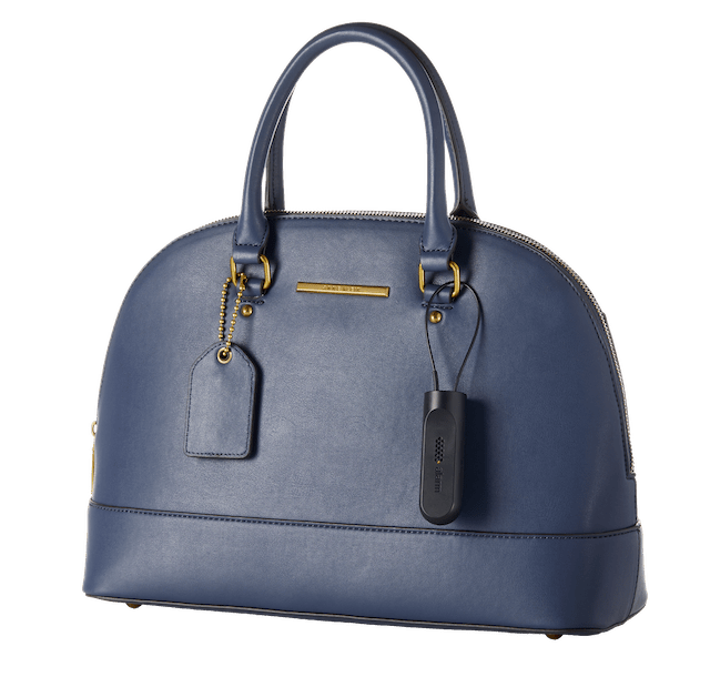 Kabelschloss an der Handtasche für die Warensicherung im Verkauf