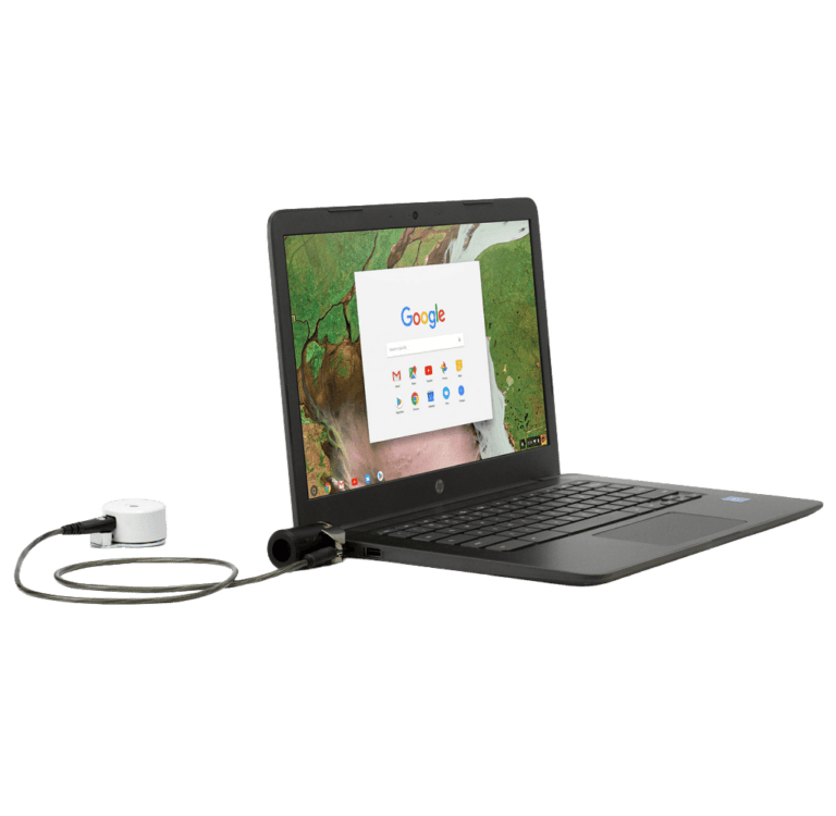 K Sicherheitsschloss, das mit dem Laptop verbunden ist