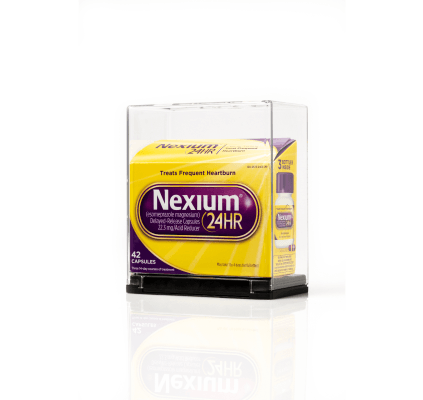 Schachtel mit Nexium-Medikamenten in einer Sell-Thru Security Box