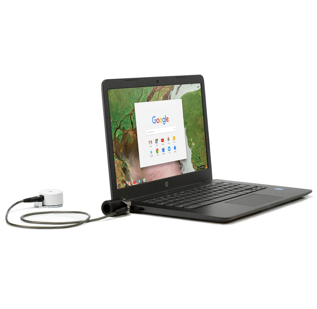K Sicherheitsschloss, das mit dem Laptop verbunden ist