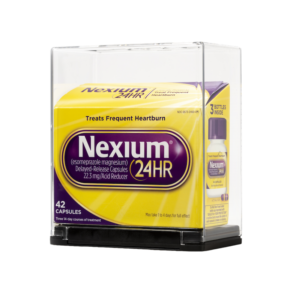 Schachtel mit Nexium-Medikamenten in einer Sell-Thru Security Box