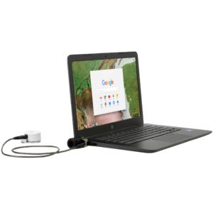 K Sicherheitsschloss, das mit dem Laptop verbunden ist