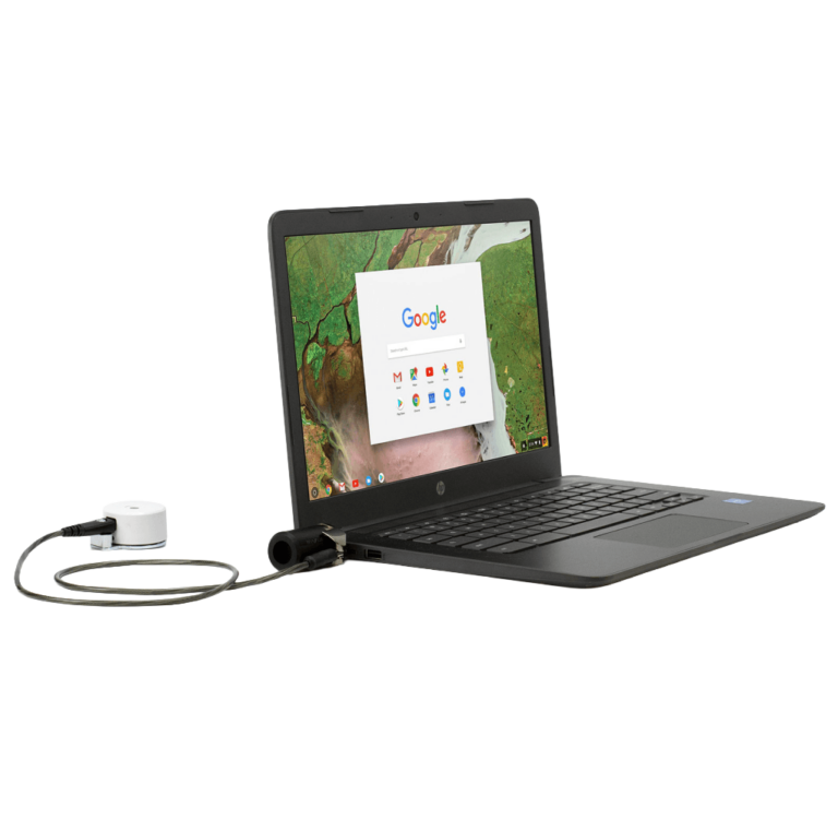 K Sicherheitsschloss, das mit dem Laptop verbunden ist