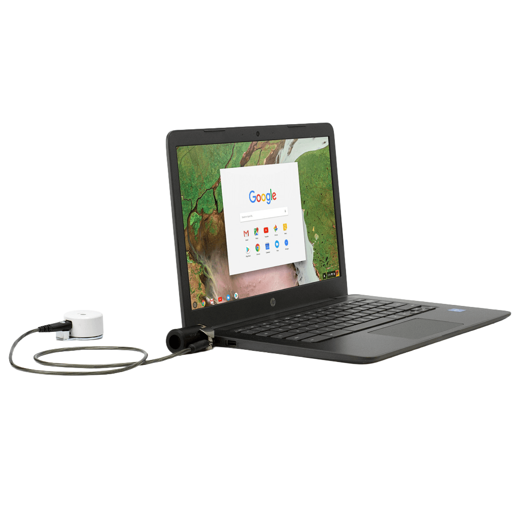 K Sicherheitsschloss, das mit dem Laptop verbunden ist