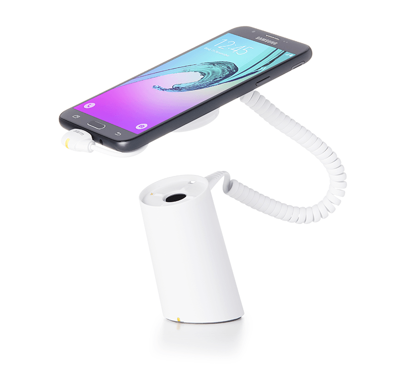 Samsung Galaxy-Handy auf weißem OnePOD Ständer