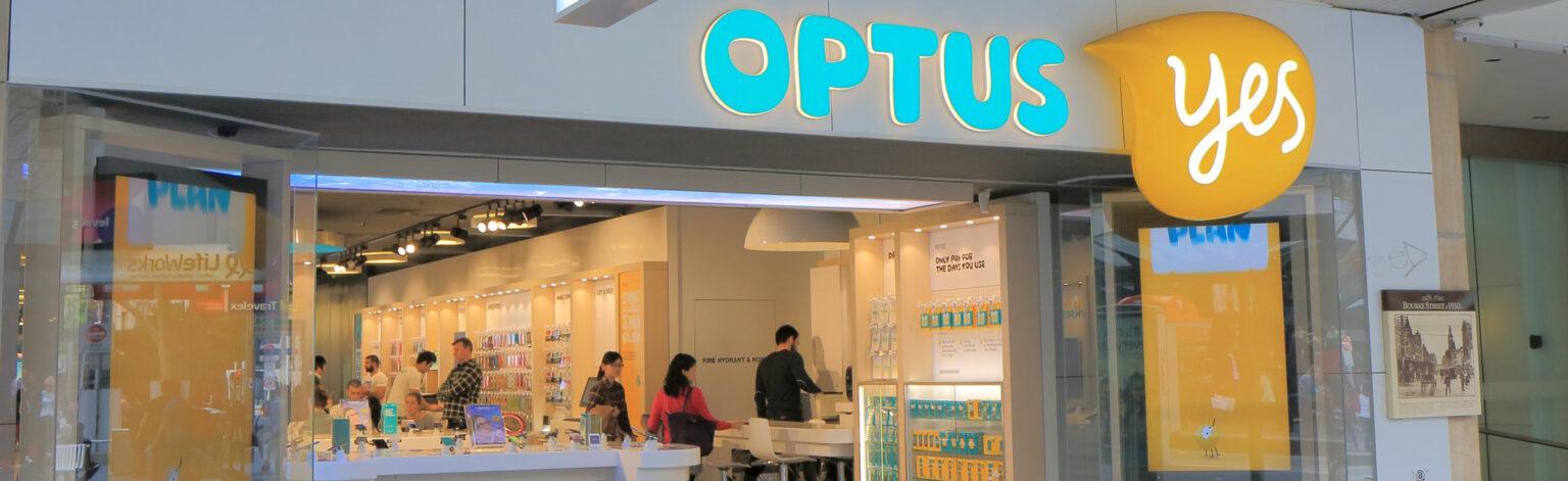 Im Inneren einer Optus Filiale