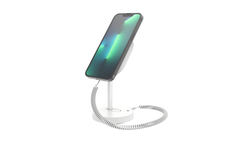 Weißer MagStand für Handhelds mit Telefon