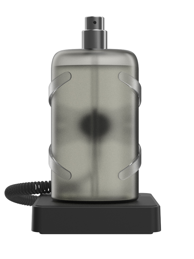 InVue Podium Fragrance Lösung Vorderansicht in schwarz